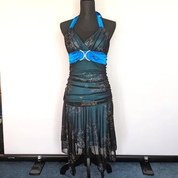 finesse blue dress Pastel Finesse Ballroom Practice Dress | Yellow/Purple/Blue | 876Dance –  DDressing main image 1